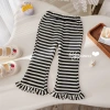 Fashionable bow print sweatshirts for children and girls, stylish striped lace casual pants, new two-piece sets for spring and autumn Application Scenario